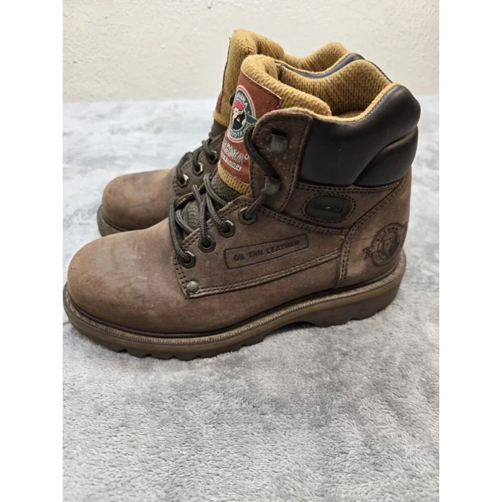 Brahma Combat Boots Mens 5 Work Brown Oil‎ Tan Leather Extended Wear Track